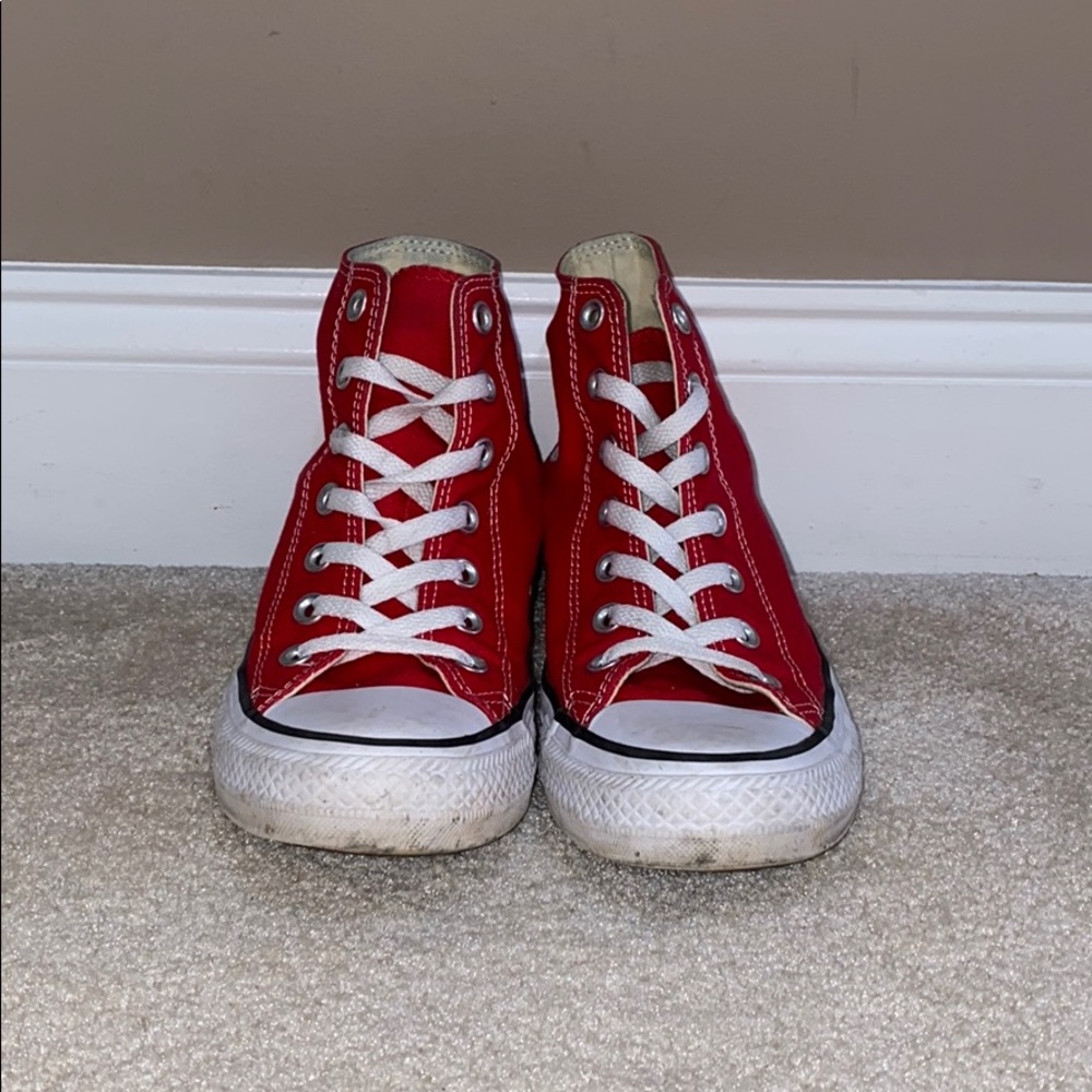 Red high top Converse
